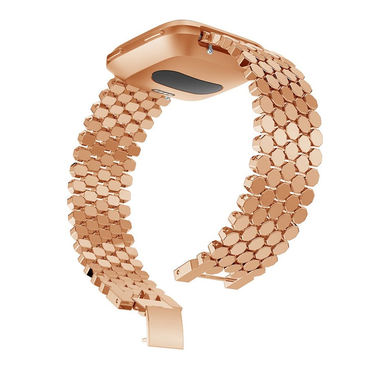 Super skøn Fitbit Versa Lite Metal Rem - Guld#serie_3