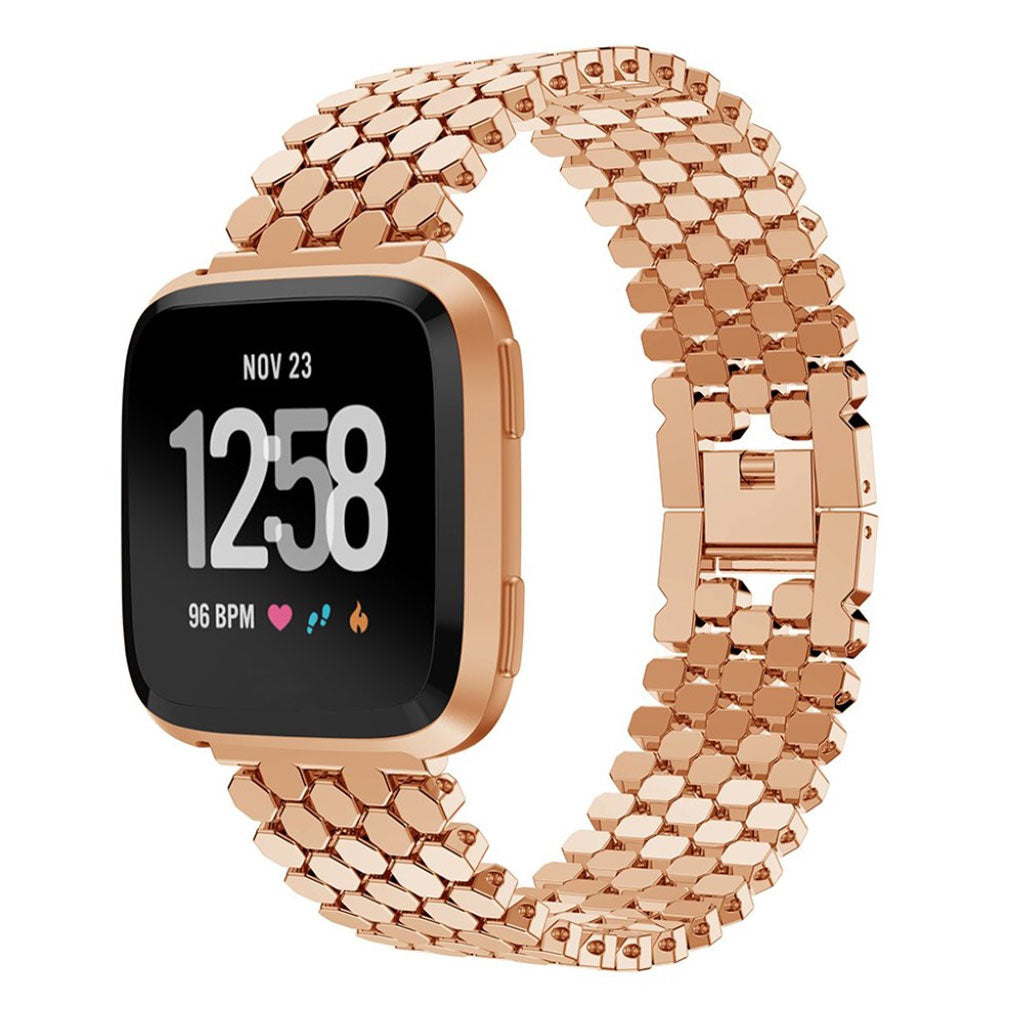 Super skøn Fitbit Versa Lite Metal Rem - Guld#serie_3