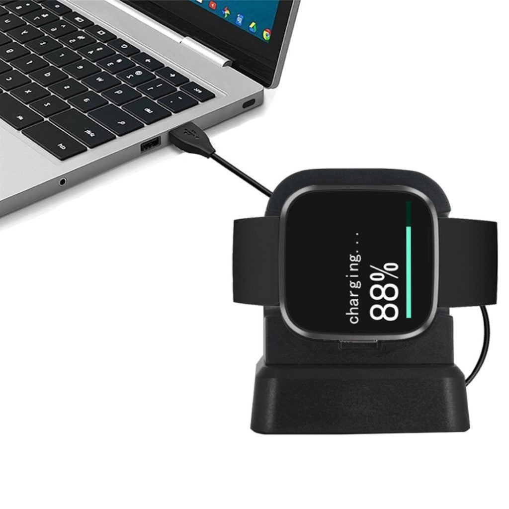 Plastik Fitbit Versa 2 USB Ladestation - Sort#serie_9