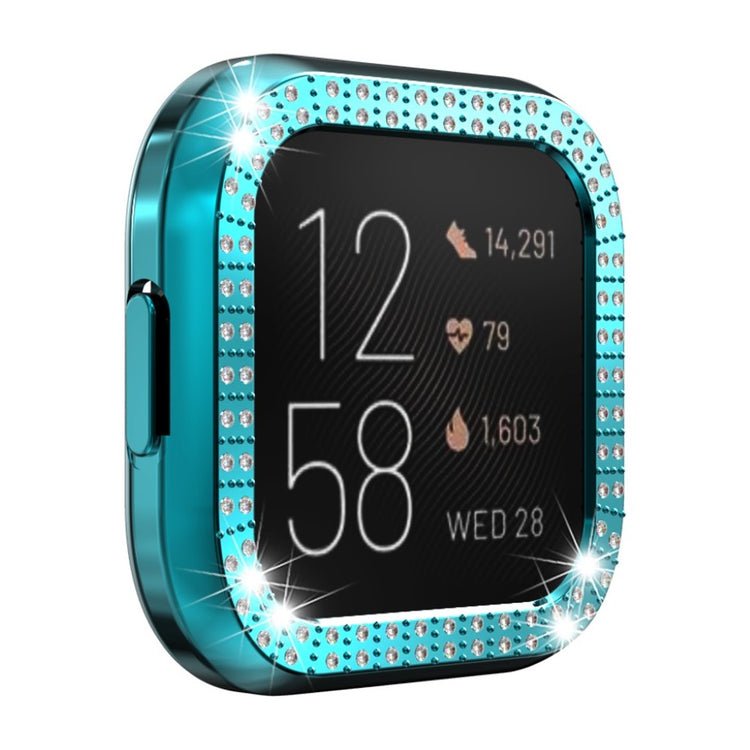 Fitbit Versa 2  Rhinsten og Silikone Bumper  - Grøn#serie_1