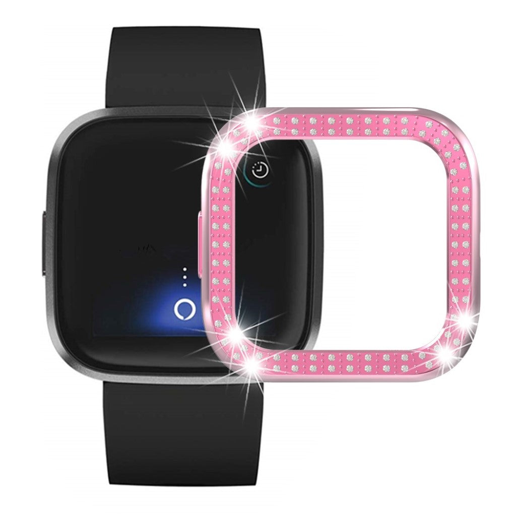 Fitbit Versa 2  Rhinsten og Silikone Bumper  - Pink#serie_2