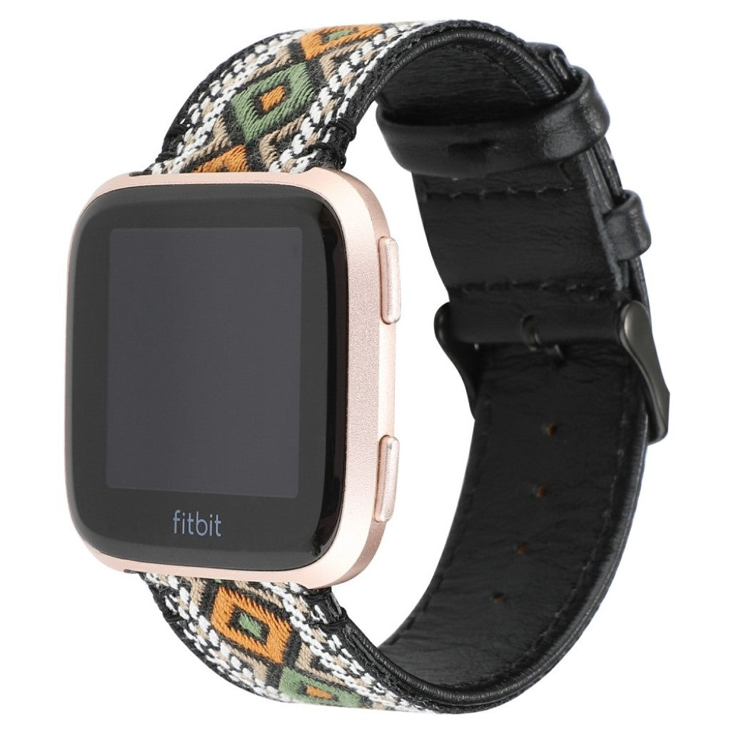 Vildt godt Fitbit Versa 2 Ægte læder og Nylon Rem - Hvid#serie_5