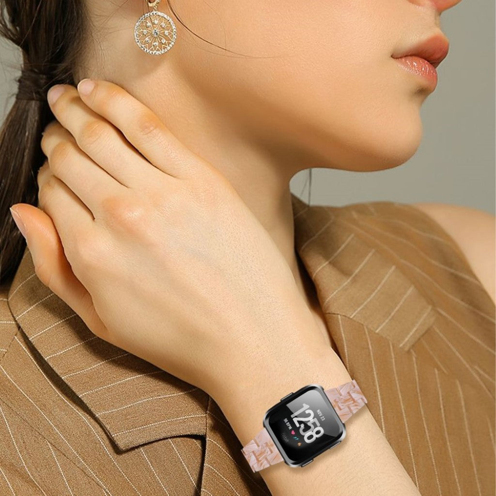 Vildt elegant Fitbit Versa 2 / Fitbit Versa Lite  Rem - Hvid#serie_16