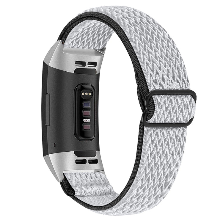 Super pænt Fitbit Charge 4 / Fitbit Charge 3 Nylon Rem - Hvid#serie_4
