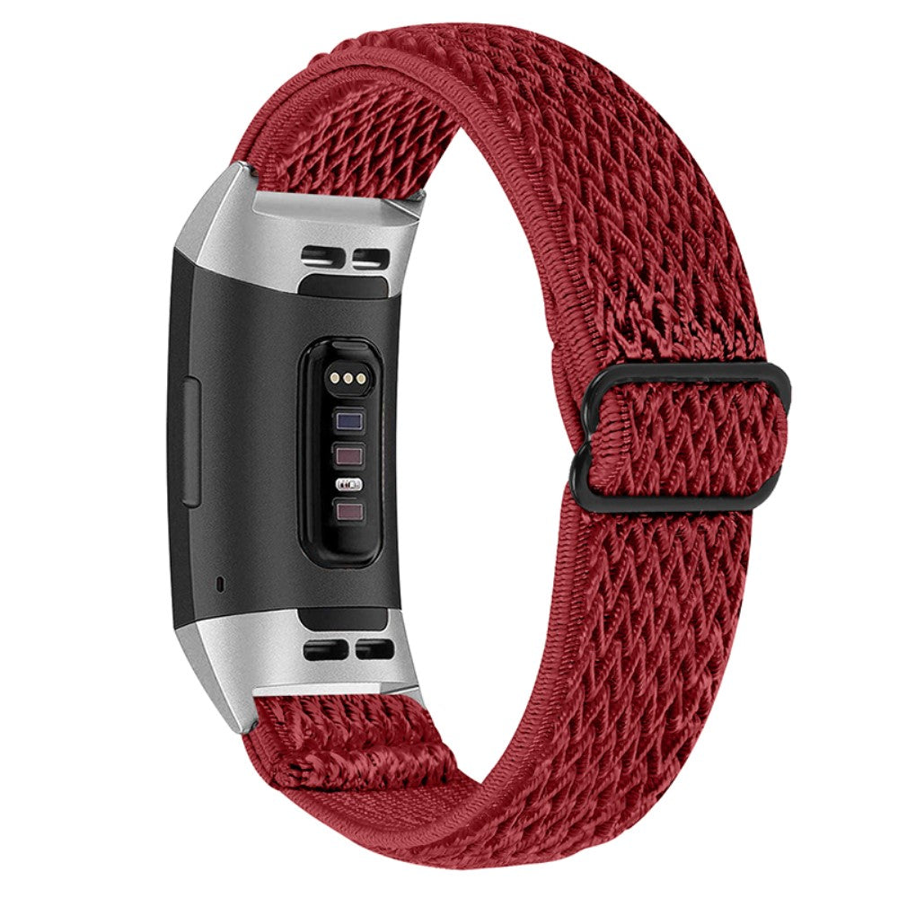 Super pænt Fitbit Charge 4 / Fitbit Charge 3 Nylon Rem - Rød#serie_6