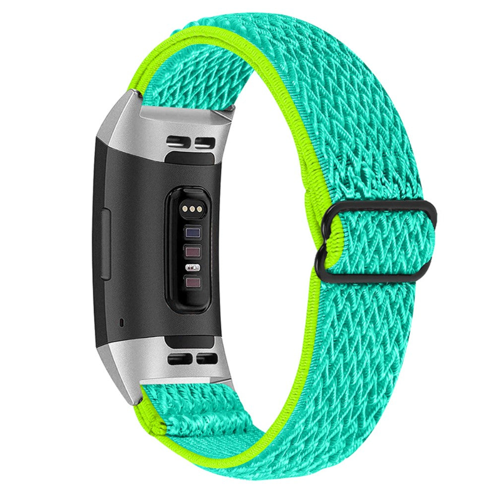 Super pænt Fitbit Charge 4 / Fitbit Charge 3 Nylon Rem - Grøn#serie_7