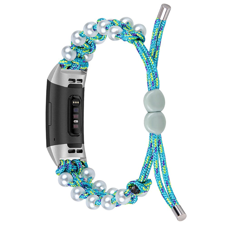 Super flot Fitbit Charge 4 / Fitbit Charge 3 Nylon Rem - Blå#serie_6