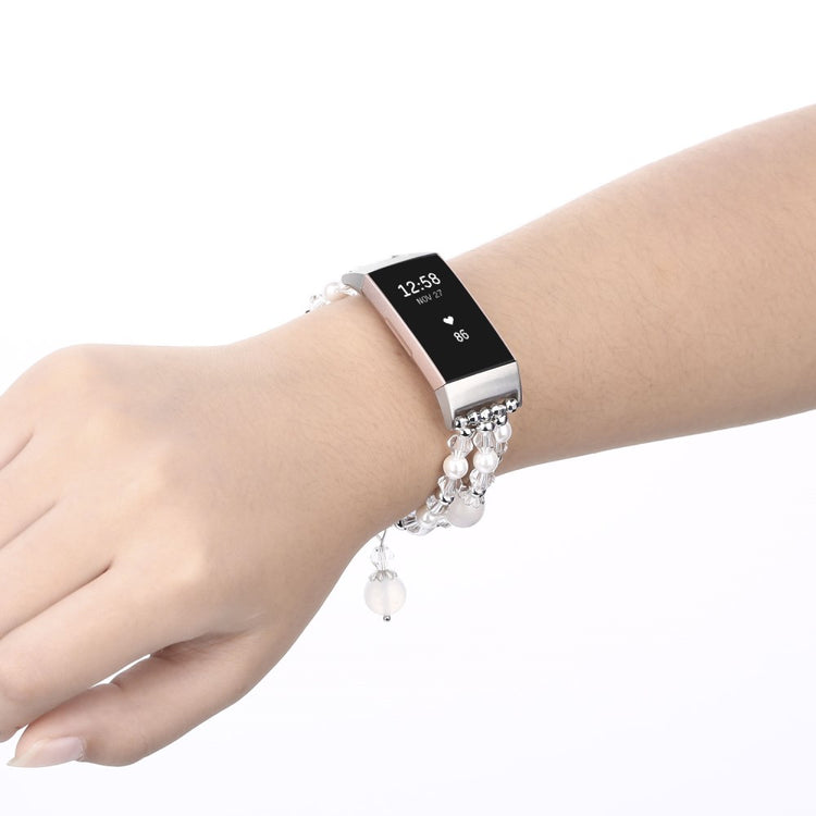Cool Fitbit Charge 4 / Fitbit Charge 3 Metal og Plastik Rem - Hvid#serie_3