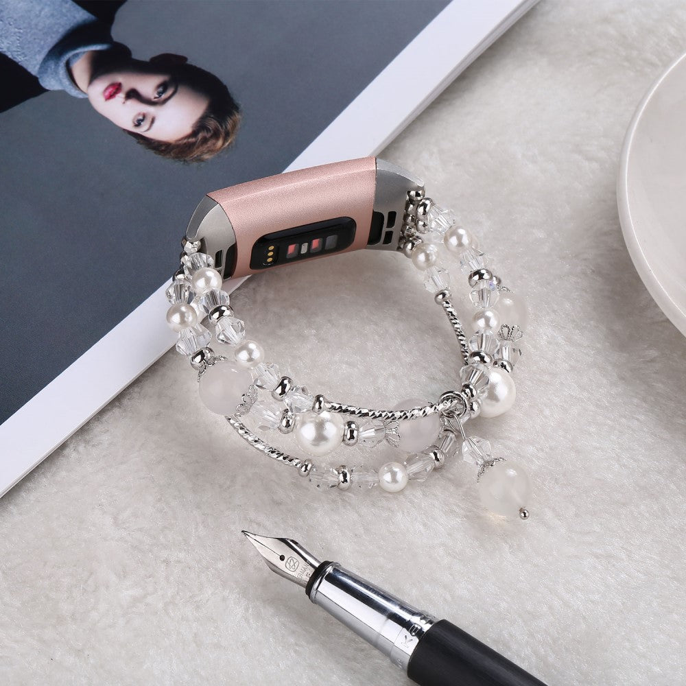 Cool Fitbit Charge 4 / Fitbit Charge 3 Metal og Plastik Rem - Hvid#serie_3