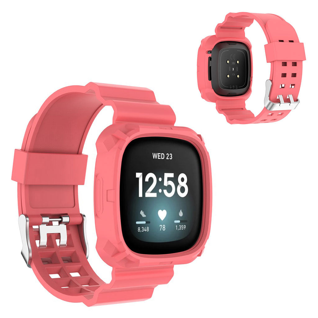 Mega smuk Fitbit Versa 3 / Fitbit Sense Silikone Rem - Pink#serie_6