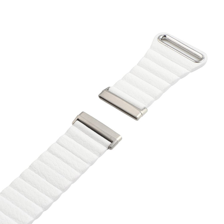 Fed Fitbit Versa 3 / Fitbit Sense Ægte læder Rem - Hvid#serie_2