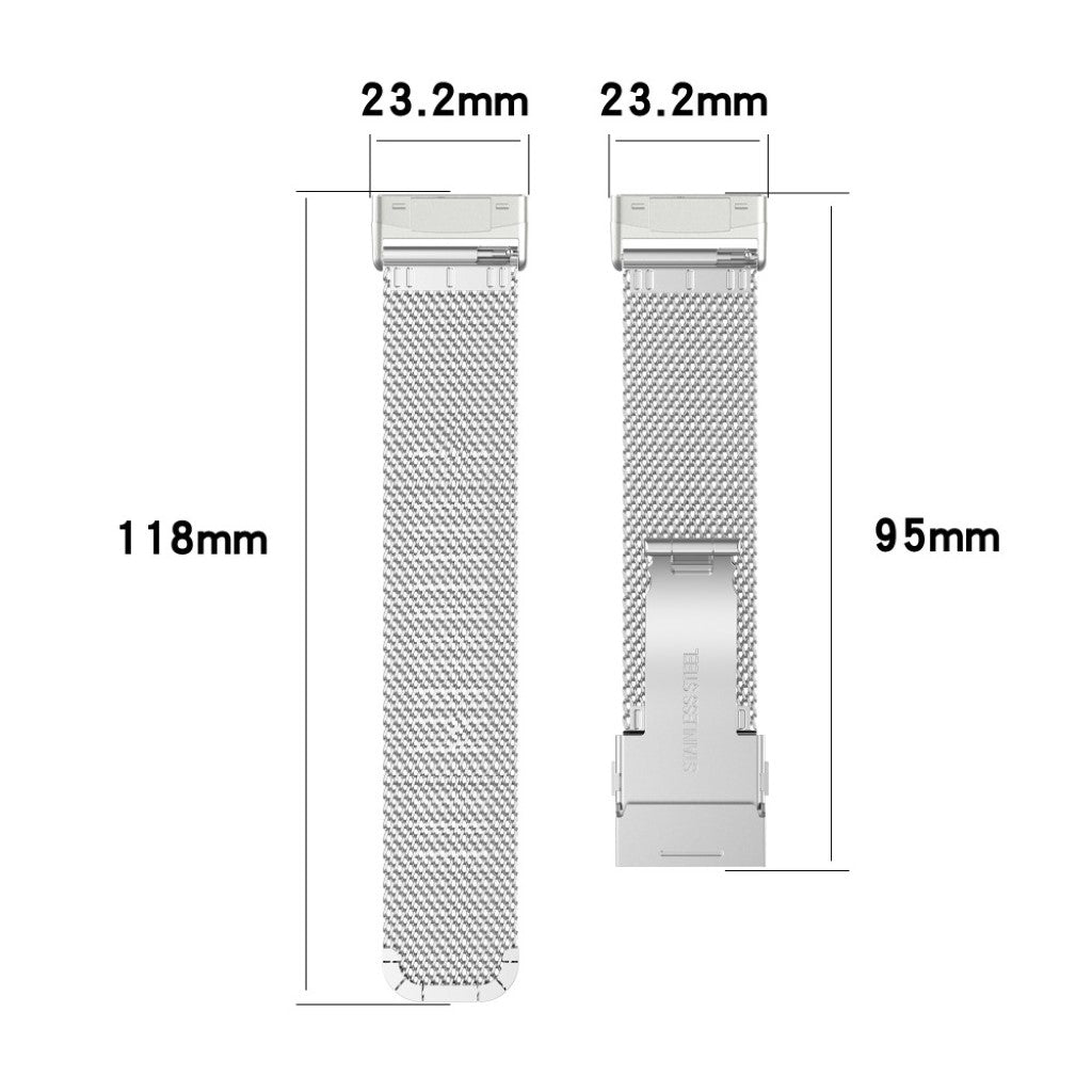 Rigtigt rart Fitbit Versa 3 Metal Rem - Sølv#serie_2