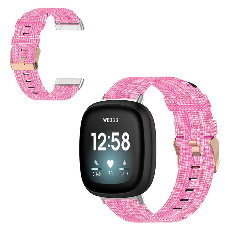 Meget komfortabel Fitbit Versa 3 / Fitbit Sense Nylon Rem - Pink#serie_3