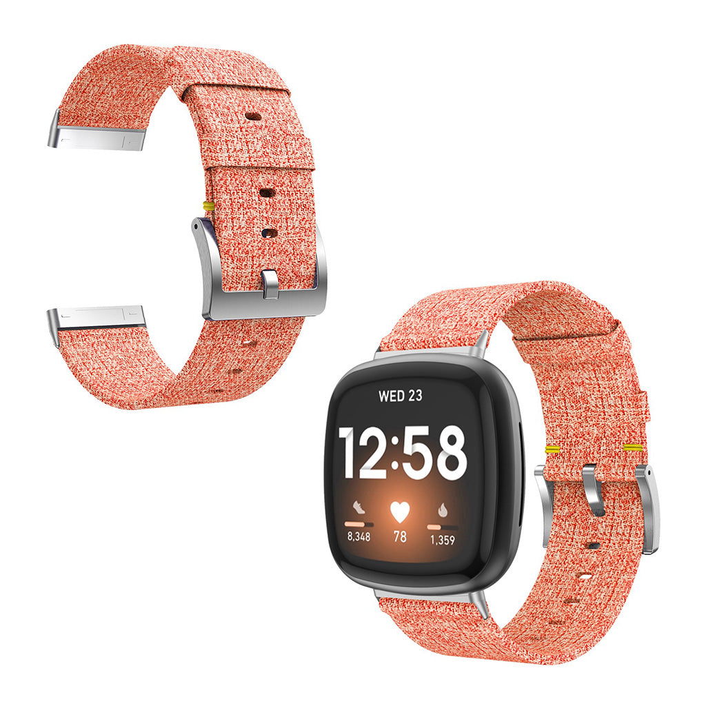 Vildt elegant Fitbit Versa 3 / Fitbit Sense Nylon Rem - Orange#serie_011