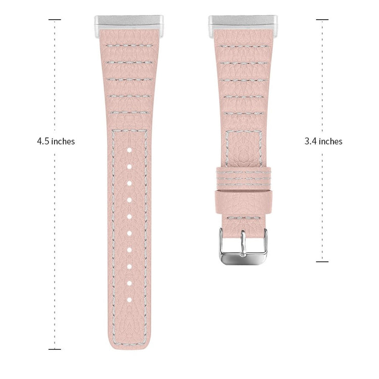 Meget flot Fitbit Versa 3 / Fitbit Sense Ægte læder Rem - Pink#serie_4