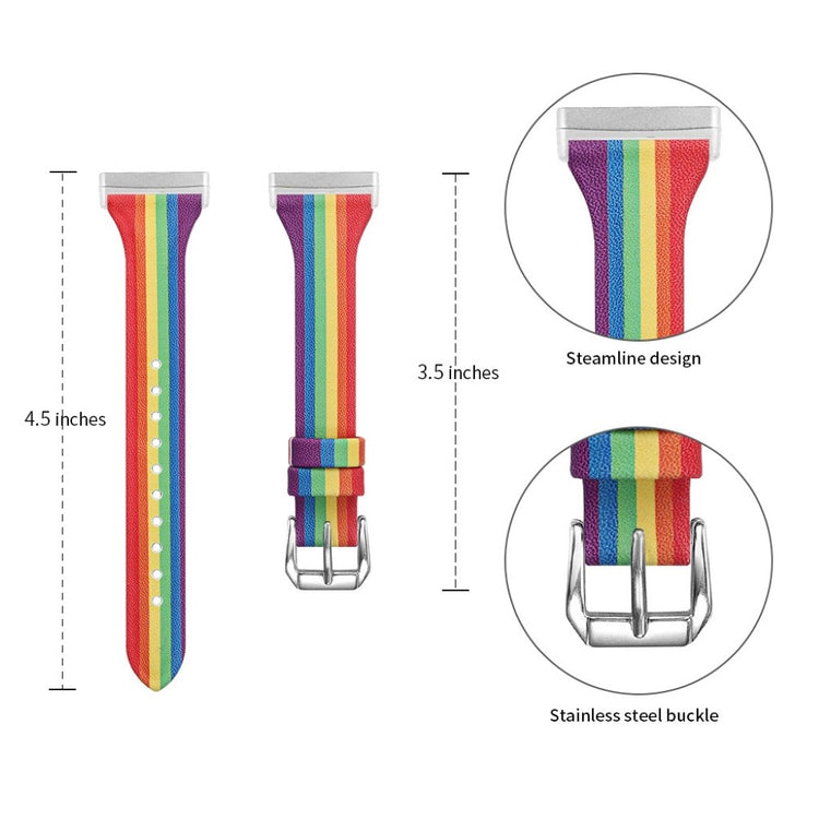 Stilren Fitbit Versa 3 / Fitbit Sense Ægte læder Rem - Flerfarvet#serie_3
