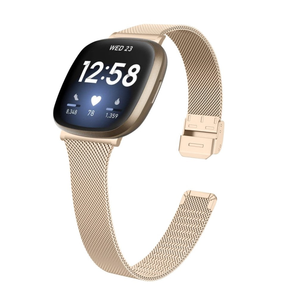 Meget holdbart Fitbit Versa 3 / Fitbit Sense Metal Rem - Guld#serie_2