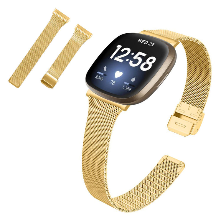 Meget holdbart Fitbit Versa 3 / Fitbit Sense Metal Rem - Guld#serie_3