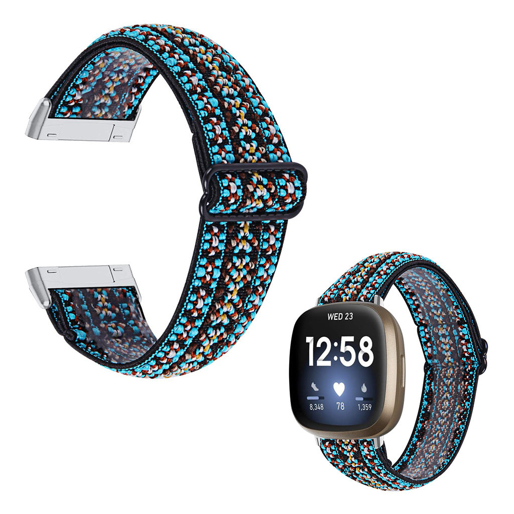 Blå Fitbit Versa 3 Stof Urrem#serie_4