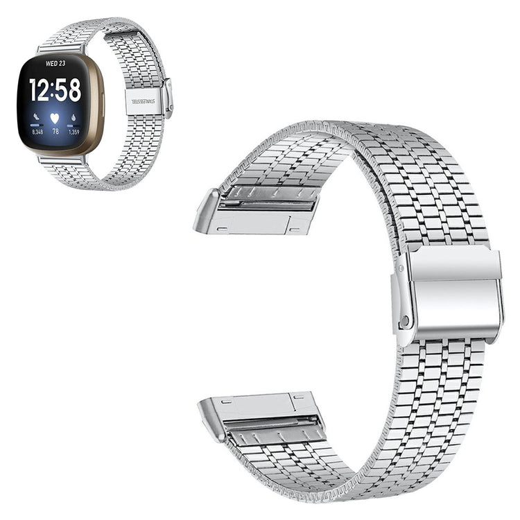 Vildt rart Fitbit Versa 3 Metal Rem - Sølv#serie_2