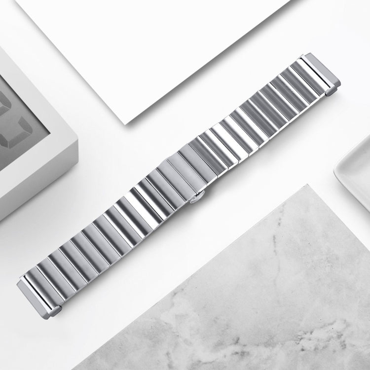 Mega smuk Fitbit Sense / Fitbit Versa 3 Metal Rem - Sølv#serie_4
