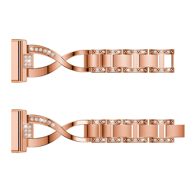Fint Fitbit Sense / Fitbit Versa 3 Metal og Rhinsten Rem - Pink#serie_4