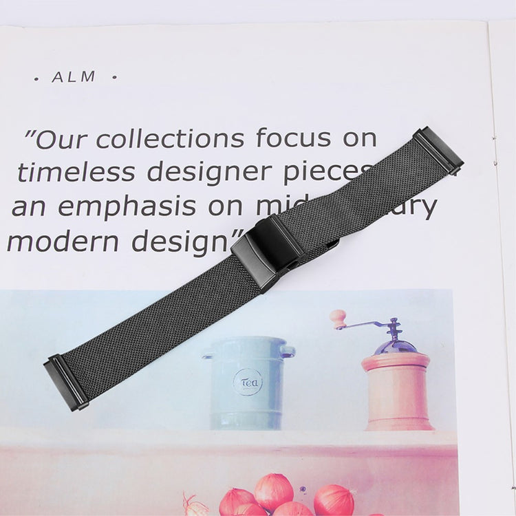 Super nydelig Fitbit Sense / Fitbit Versa 3 Metal Rem - Sort#serie_1