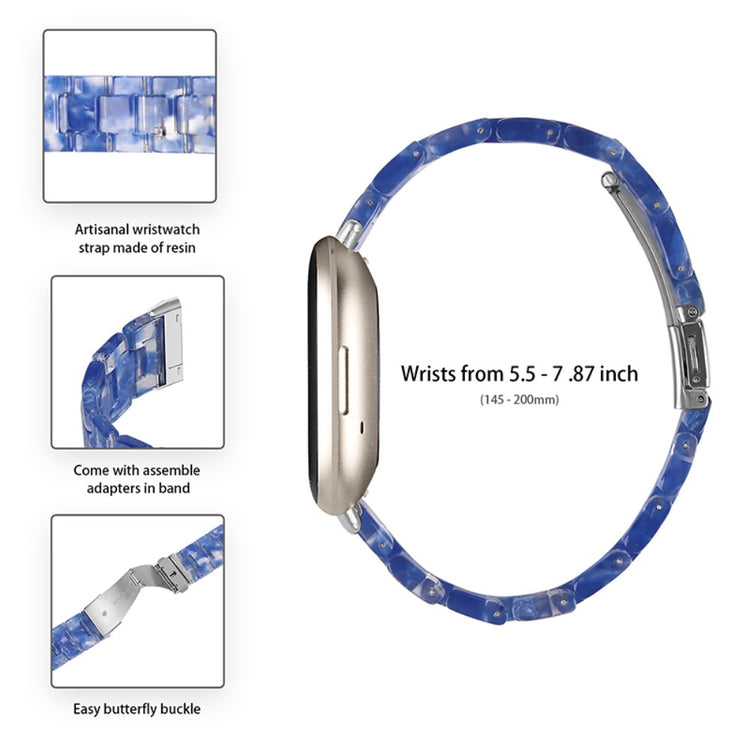 Superflot Fitbit Sense / Fitbit Versa 3 Plastik Rem - Blå#serie_11