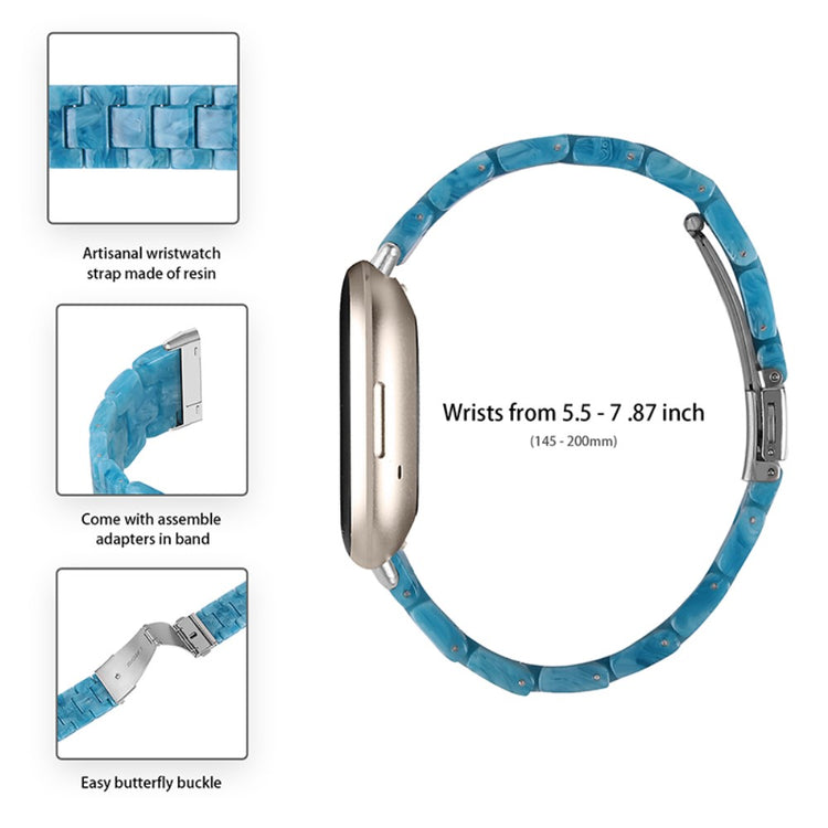 Superflot Fitbit Sense / Fitbit Versa 3 Plastik Rem - Blå#serie_2
