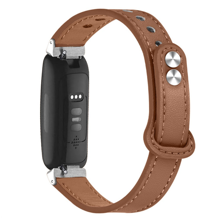 Super cool Fitbit Inspire 2 / Fitbit Ace 2 Ægte læder Rem - Brun#serie_11