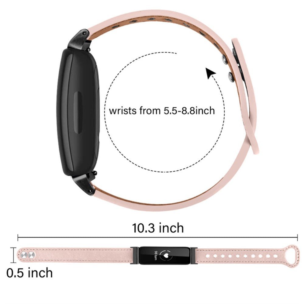 Fantastisk Fitbit Inspire 2 / Fitbit Ace 2 Ægte læder Urrem - Pink#serie_4