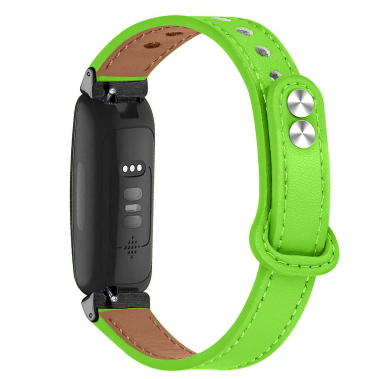 Fantastisk Fitbit Inspire 2 / Fitbit Ace 2 Ægte læder Rem - Grøn#serie_9