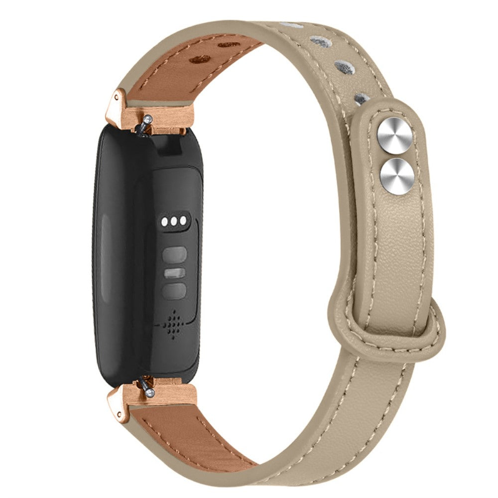 Vildt godt Fitbit Inspire 2 / Fitbit Ace 2 Ægte læder Rem - Beige#serie_3