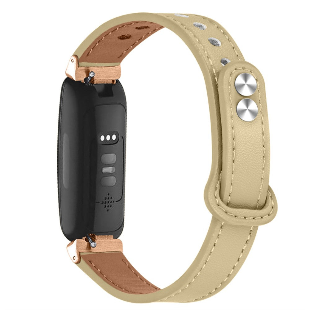 Vildt godt Fitbit Inspire 2 / Fitbit Ace 2 Ægte læder Rem - Beige#serie_5