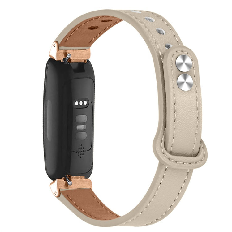 Vildt godt Fitbit Inspire 2 / Fitbit Ace 2 Ægte læder Rem - Hvid#serie_7