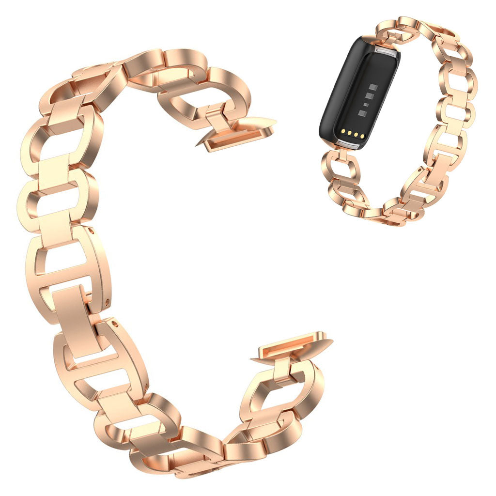 Meget smuk Fitbit Luxe Metal Rem - Pink#serie_3