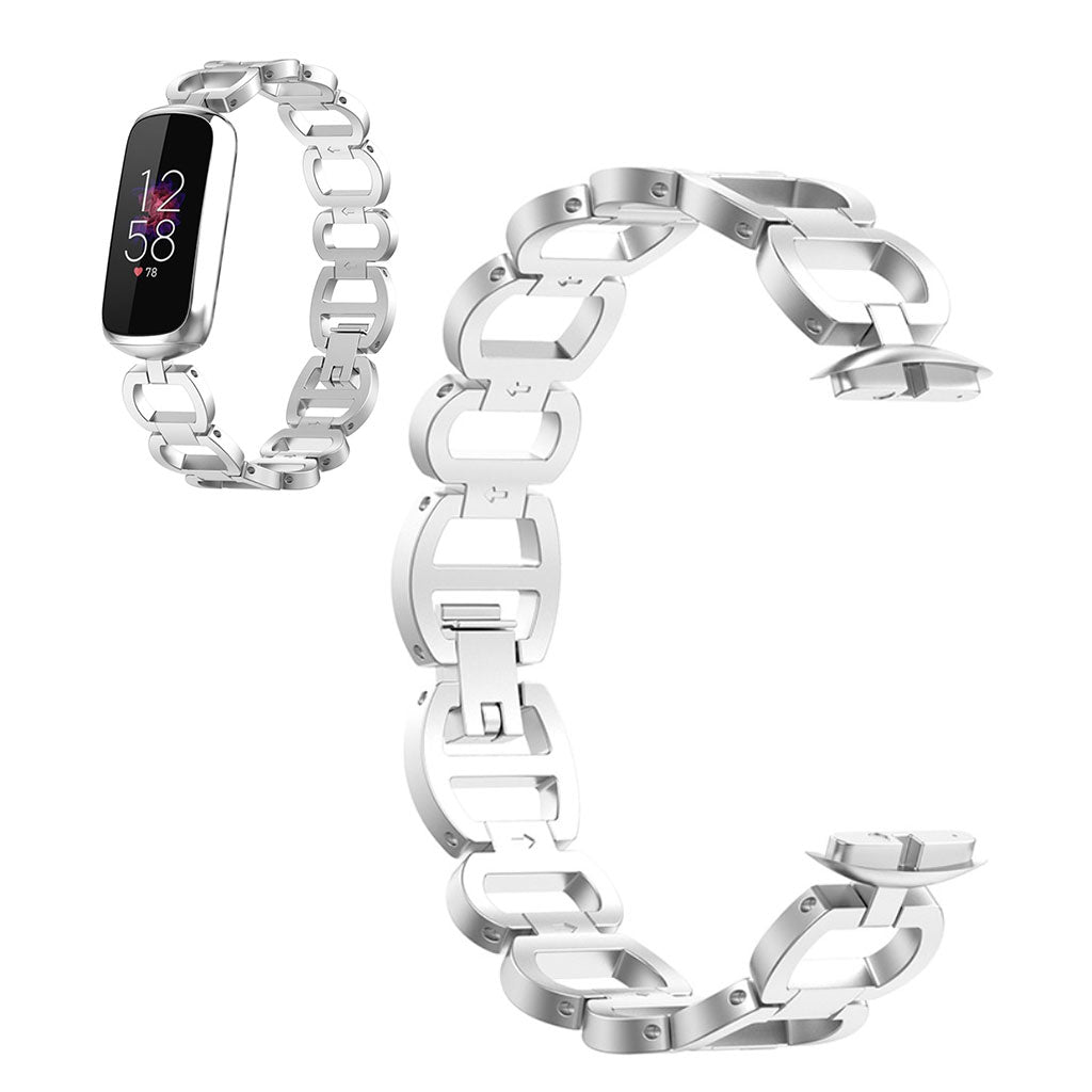 Super flot Fitbit Luxe Metal Rem - Sølv#serie_5