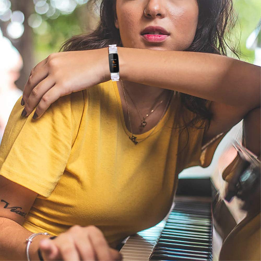 Meget elegant Fitbit Luxe Plastik Rem - Hvid#serie_10