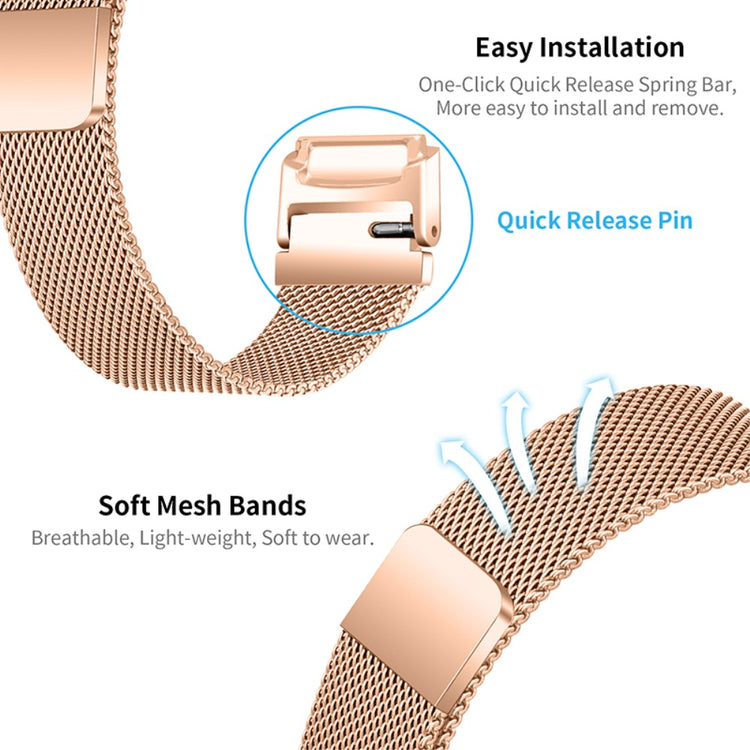 Mega nydelig Fitbit Luxe Metal Rem - Pink#serie_2