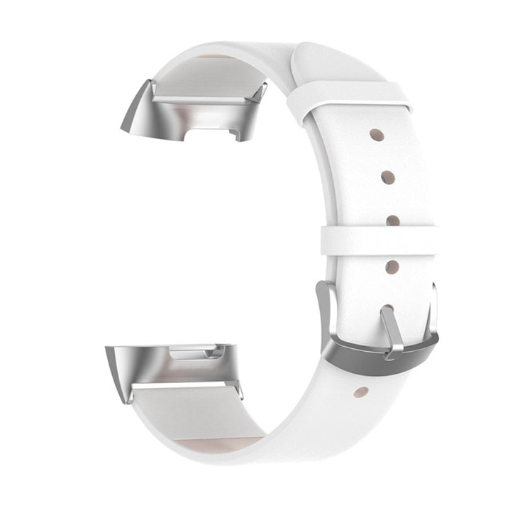 Kønt Fitbit Charge 5 Ægte læder Rem - Hvid#serie_5