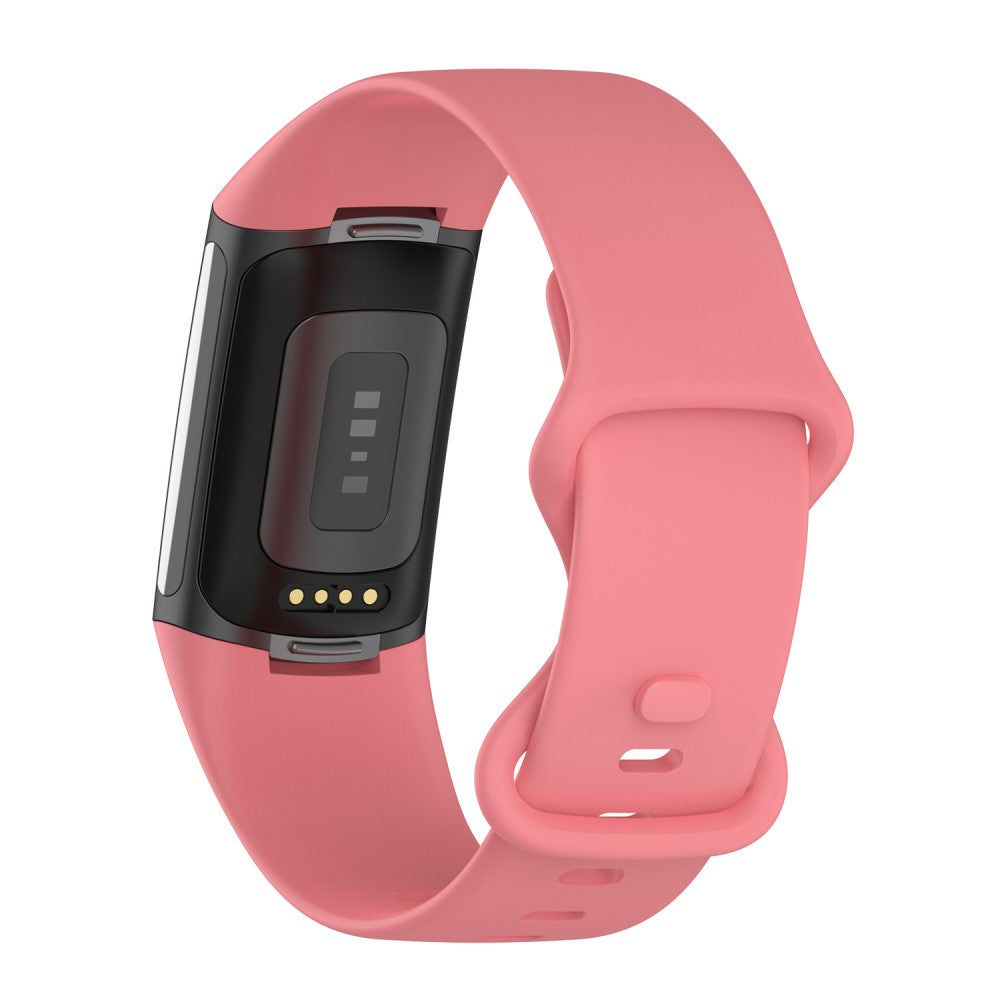 Mega kønt Fitbit Charge 5 Silikone Rem - Størrelse: L - Pink#serie_2