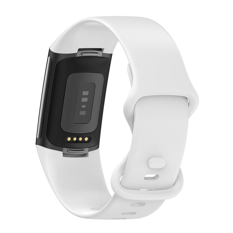 Mega kønt Fitbit Charge 5 Silikone Rem - Størrelse: L - Hvid#serie_3