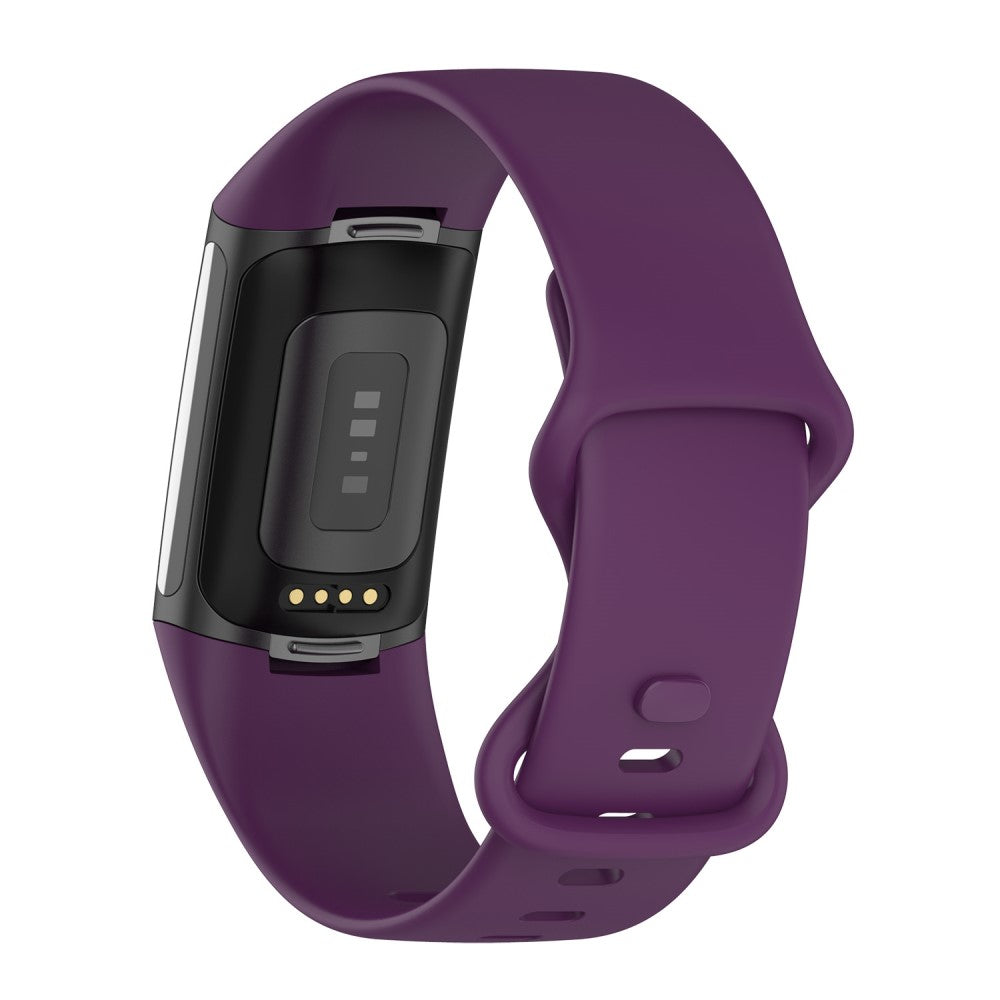 Mega kønt Fitbit Charge 5 Silikone Rem - Størrelse: L - Lilla#serie_7