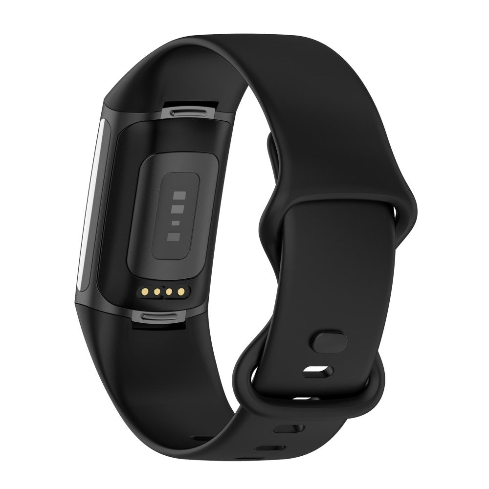 Vildt sejt Fitbit Charge 5 Silikone Rem - Størrelse: S - Sort#serie_1
