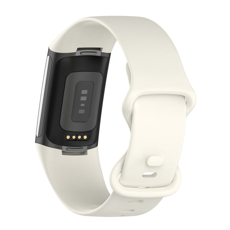 Vildt sejt Fitbit Charge 5 Silikone Rem - Størrelse: S - Beige#serie_10
