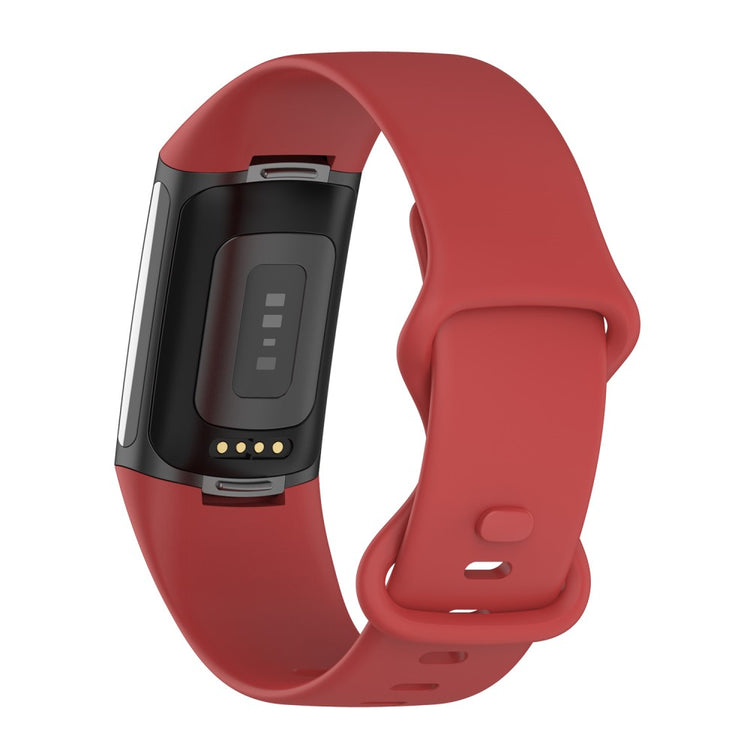 Vildt sejt Fitbit Charge 5 Silikone Rem - Størrelse: S - Rød#serie_4