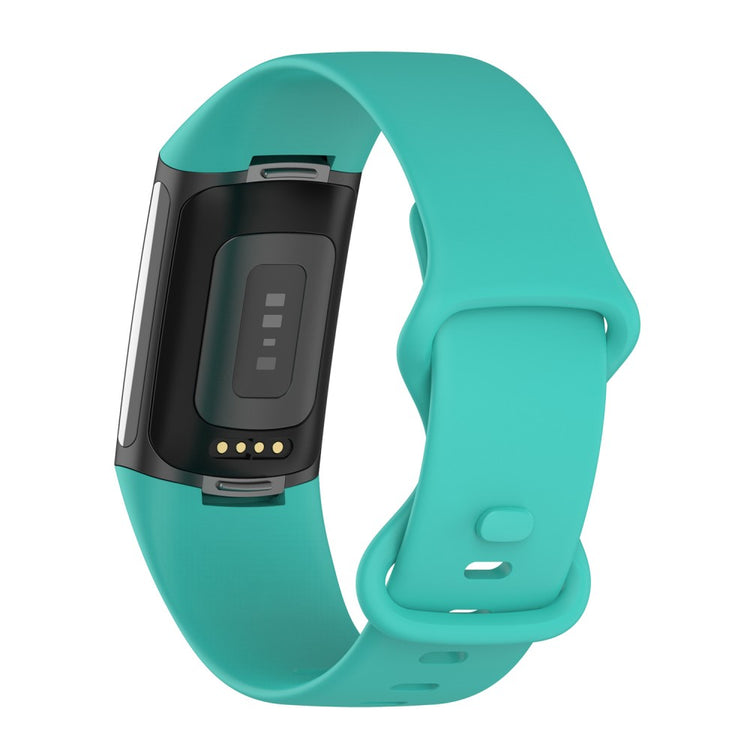 Vildt sejt Fitbit Charge 5 Silikone Rem - Størrelse: S - Grøn#serie_8