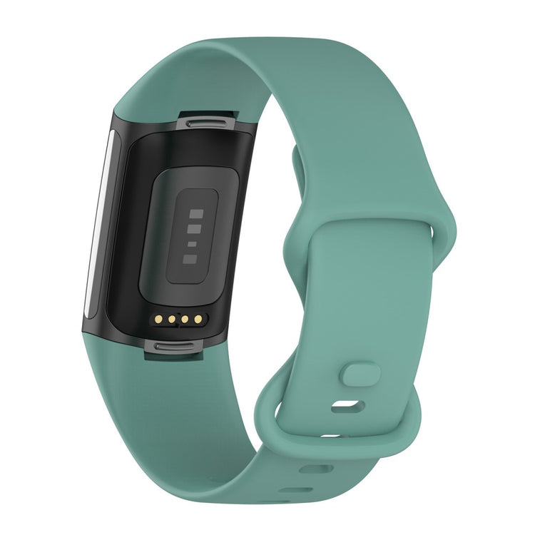 Vildt sejt Fitbit Charge 5 Silikone Rem - Størrelse: S - Grøn#serie_9