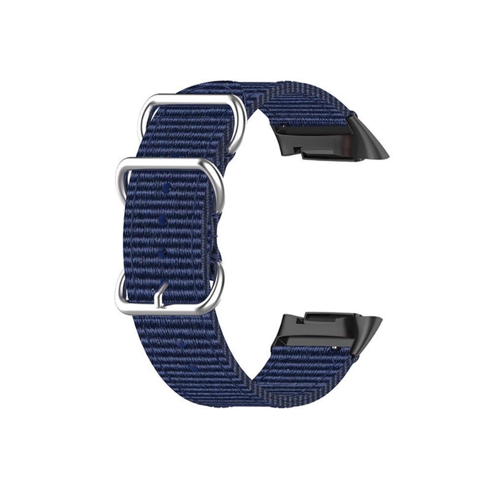 Rigtigt rart Fitbit Charge 5 Nylon Rem - Blå#serie_1
