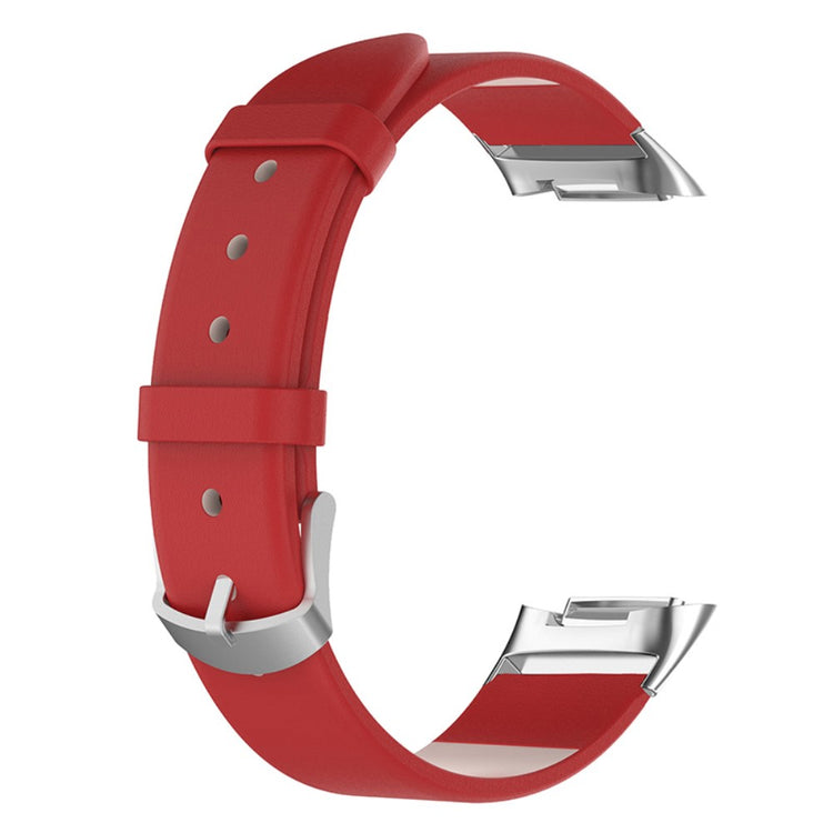 Vildt skøn Fitbit Charge 5 Ægte læder Rem - Rød#serie_3